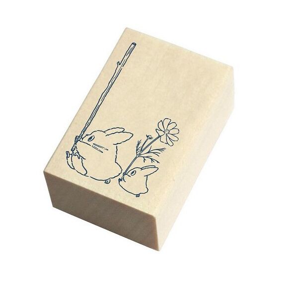 MY NEIGHBOR TOTORO - Blue & white Totoro - Wooden stamps 2.x3x4.5cm