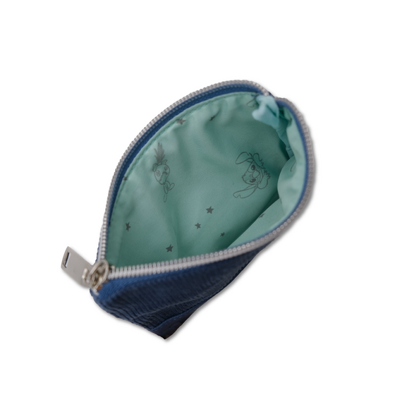 STITCH & ANGEL - Blue Corduroy Fashion Duo Pouch Wallet - '14x10x1cm'