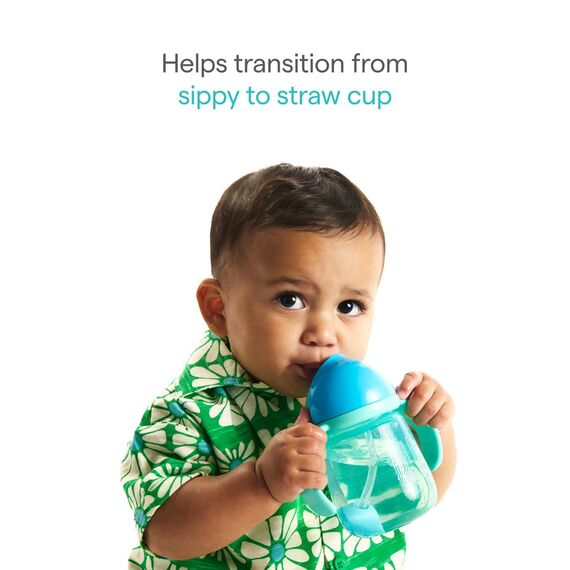 Munchkin - 2pk Tip & Sip Straw Trainer Cup - Blue/Yellow - 207 ml /