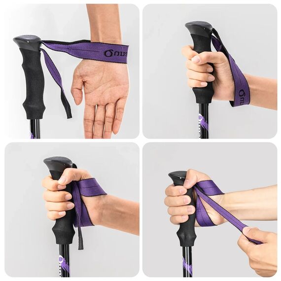 Qunature Nordic Walking Trekking Pole Aluminum 110 - 130 cm 1 pc. - Purple - OUTLET