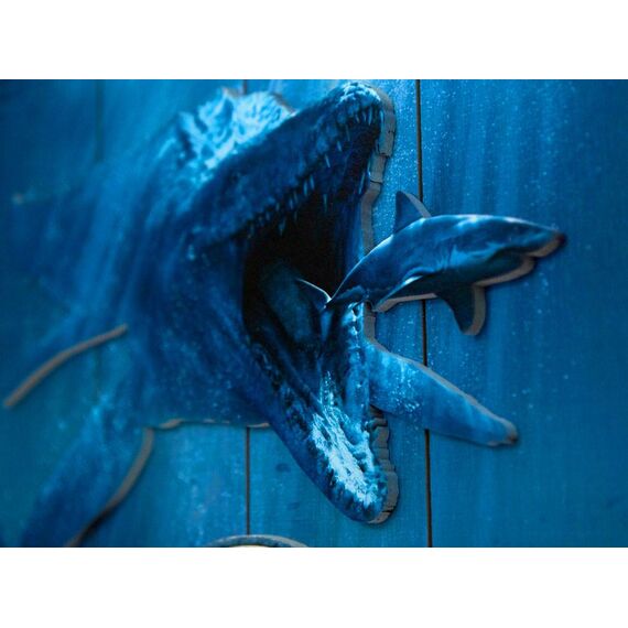 Jurassic World WoodArts 3D Wooden Wall Art Mossasaurus 30 x 40 cm
