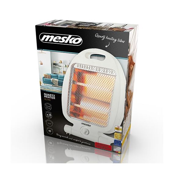 Mesko Home MS 7710 Indoor White 800 W Quartz electric space heater