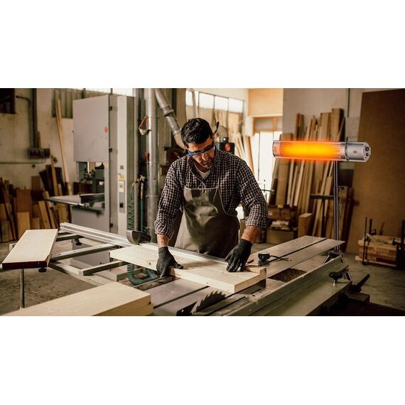 Infrared Heater NEO TOOLS 2000 W, IP55, Golden Halogen Lamp, Remote Control, 2 Heat Settings
