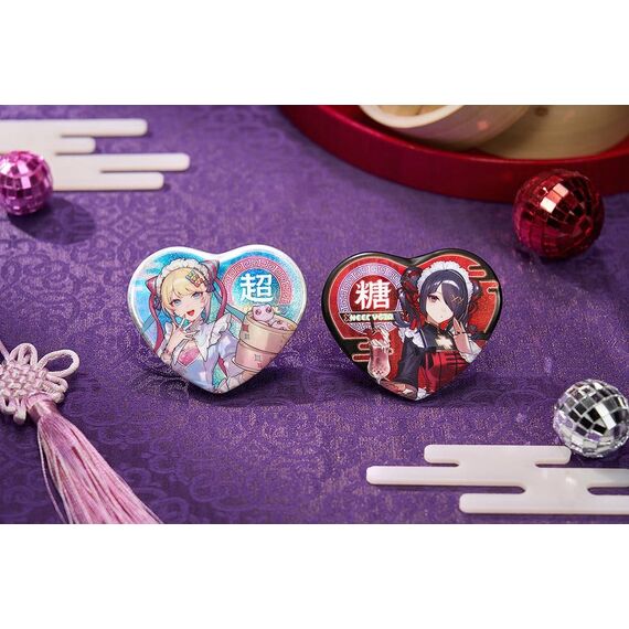 Needy Streamer Overload Needy Streamer Chinese Restaurant Series Heart-Shaped Pinback Button Ame