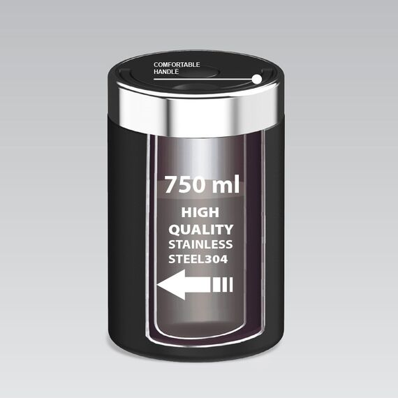 Dinner thermos MAESTRO MR-1649-75-BLACK 750 ml