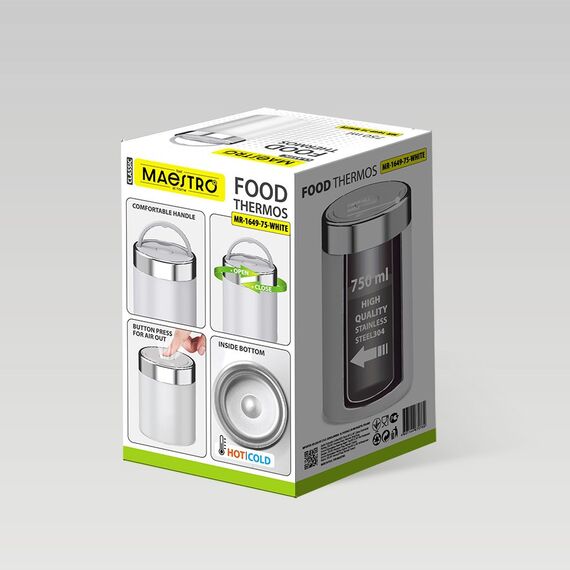 Dinner thermos MAESTRO MR-1649-75-WHITE 750 ml