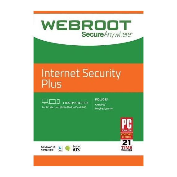 Webroot SecureAnywhere Internet Security Plus (1 Device, 1 Year), Ηλεκτρονική Άδεια | Techbox