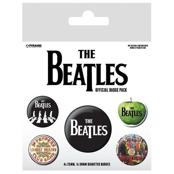 BEATLES - White - Pack 5 badges |  Techbox