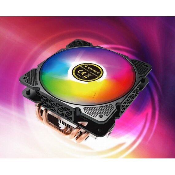 Gembird CPU-HURACAN-ARGB-X140 CPU cooling fan, 12 cm, 100 W, multicolor LED, 4 pin | Techbox