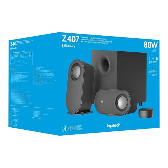 Logitech - Z407 Computer Speakers with Subwoofer and Bluetooth Connection - Graphite / Computers | Techbox