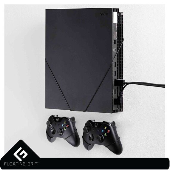 Floating Grips Xbox One X and Controller Wall Mounts - Bundle (Black) - Xbox One Accessories - Accessories for Consoles - Techbox