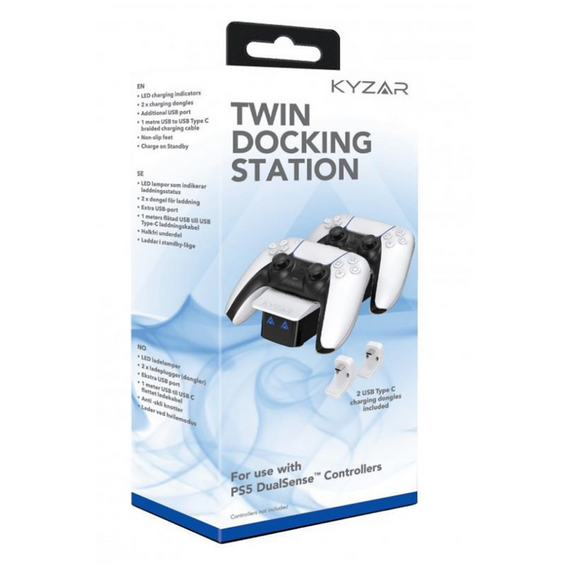 Kyzar Twin Docking Station for PS5 / PlayStation 5 - PlayStation 5 - PlayStation 5 - Accessories - Chargers - Kyzar - Standar...