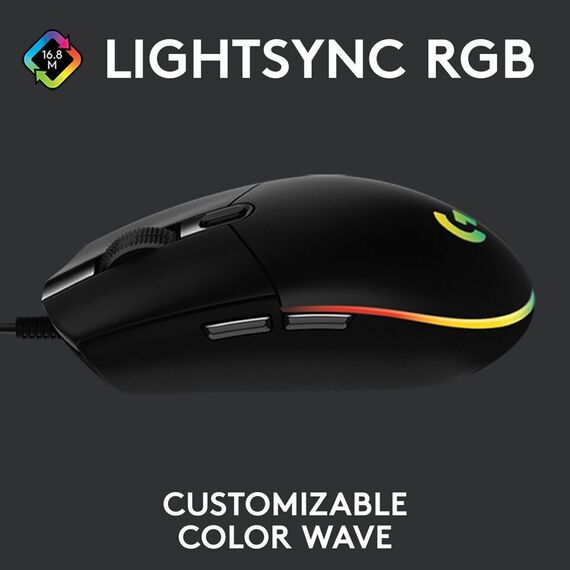 Logitech - G203 LIGHTSYNC Gaming Mouse Black / Computers | Techbox