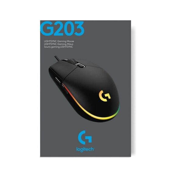 Logitech - G203 LIGHTSYNC Gaming Mouse Black / Computers | Techbox