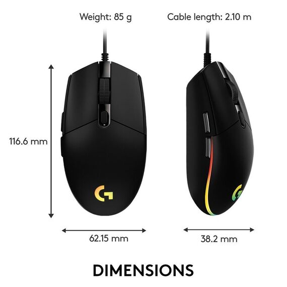 Logitech - G203 LIGHTSYNC Gaming Mouse Black / Computers | Techbox