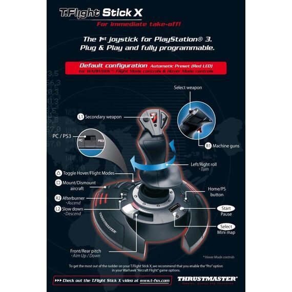T Flight Stick X For PC & PS3 (Thrustmaster) / PC - PC - PC - Accessories - Controllers - Thrustmaster - Standard - Product d...