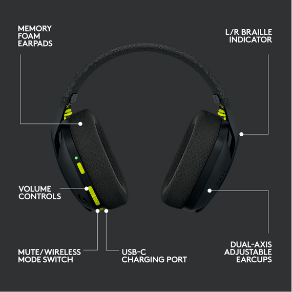 Logitech - G435 Lightspeed Wireless Gaming Headset - Black / Electronics | Techbox