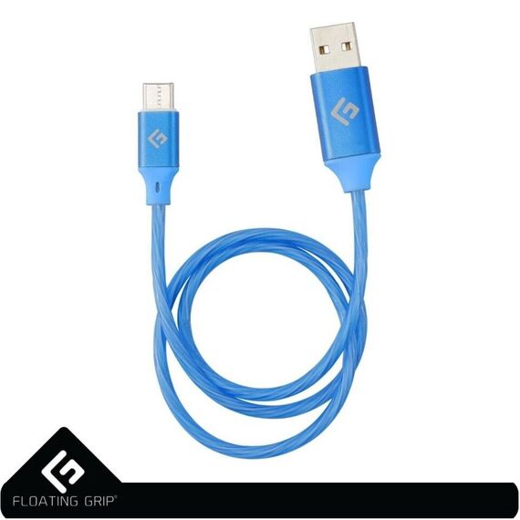 Floating Grip 0,5M LED USB-C Cable (Blue) / Electronics - Cables & Adapters - Cables & Accessories - Techbox