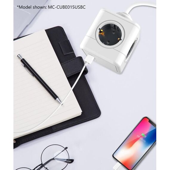 MicroConnect - 4 Way Schuko, 2 USB Ports Power Cube - With 1,5m Cable / Electronics - Αταξινόμητα -  - Techbox