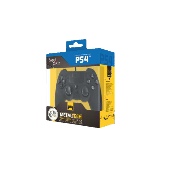 STEELPLAY - MetalTech Wired Controller - BLACK / PlayStation 4 | Techbox