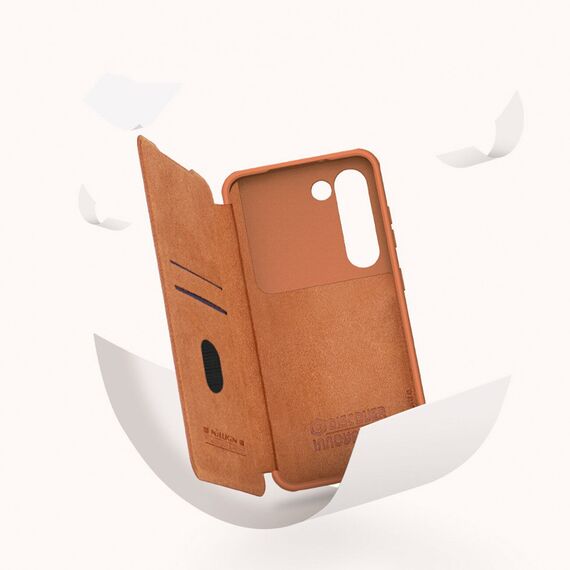 Nillkin Qin Leather Pro Case for Samsung Galaxy S23+ flip cover camera cover red - Samsung Cases - Cases - Techbox