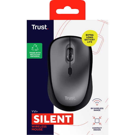 TRUST YVI+ WIRELESS MOUSE ECO BLACK / Computers | Techbox