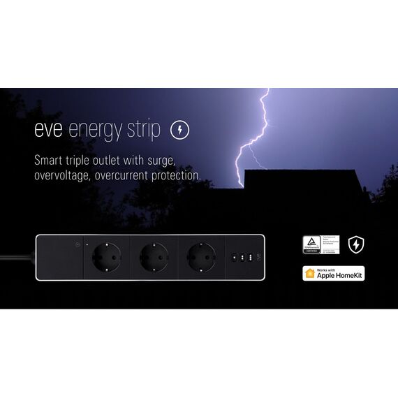 Eve Energy Strip - Smart Triple Outlet & Power Meter with Apple HomeKit technology / Electronics
