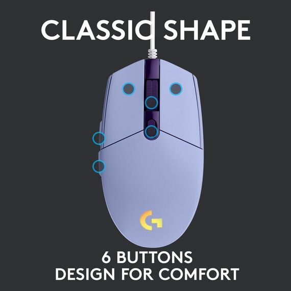 Logitech - G203 Lightsync Gaming Mouse - Lilac / Computers - Mice - Keyboards & Mice - Techbox