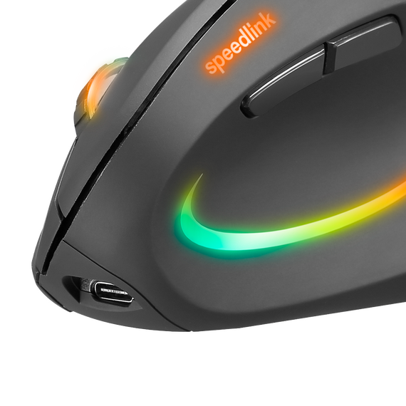 Speedlink - PIAVO PRO Illuminated Rechargeable Vertical Ergonomic Mouse - wireless, rubber-black / Computers - Mice - Keyboards & Mice - Techbox