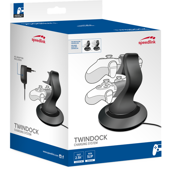 Speedlink TwinDock Charging System for PS4, Black (SL-4511-BK) / PlayStation 4 - PS4 Accessories - Accessories for Consoles - Techbox