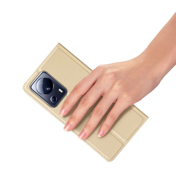 Dux Ducis Skin Pro Case for Xiaomi 13 Lite Flip Card Wallet Stand Gold - Xiaomi Cases - Cases - Techbox