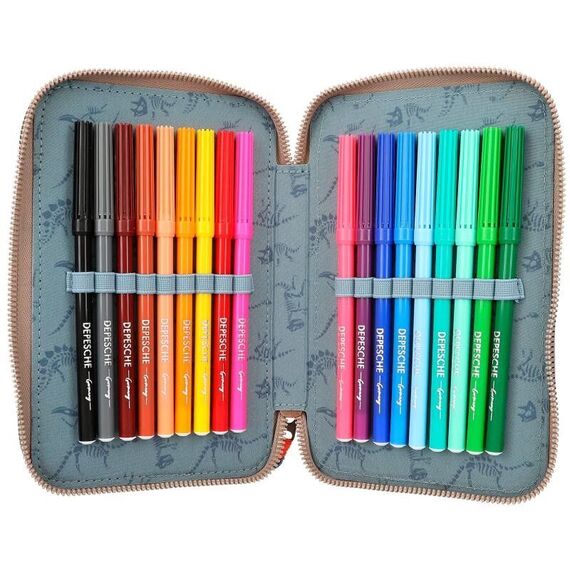 Dino World Triple Pencil Case LED Khaki Brown (412381) / Toys |  Techbox