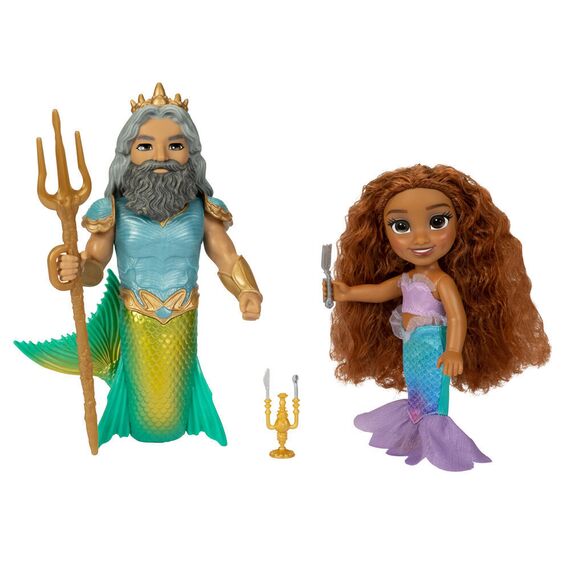 Disney The Little Mermaid Ariel + Triton doll 15cm |  Techbox