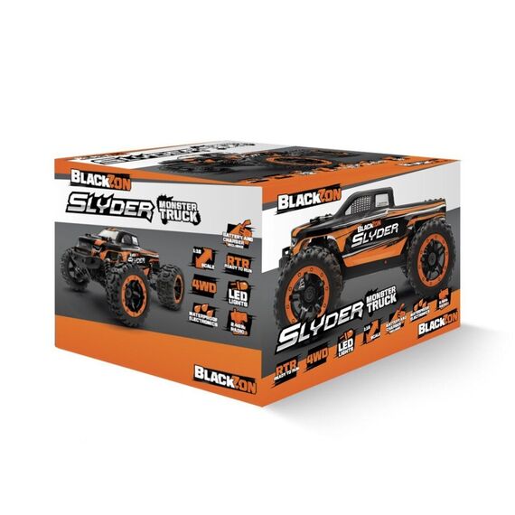 BLACKZON - Slyder MT 1/16 4WD Electric Monster Truck - Orange (540099) / Toys - Modeling - Hobbies - Techbox