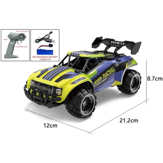Jeep Racing - R/C 1:20 2,4G 3,7V Li-ion - Blue/yellow / Toys - Modeling - Hobbies - Techbox