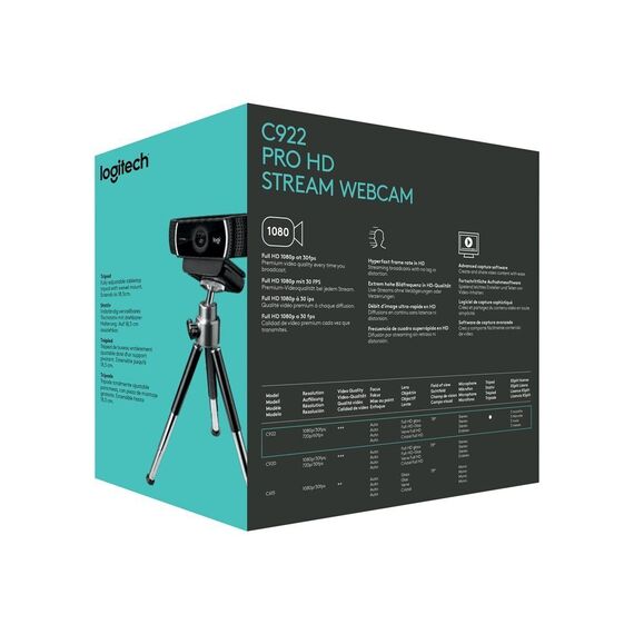 Logitech C922 Pro Stream 1920 x 1080pixels USB Black / Computers - Αταξινόμητα -  - Techbox