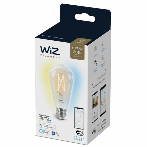 WiZ -  ST64 Clear bulb E27 Tunable white - Smart Home / Home and Kitchen - LED λάμπες - LED Lightning - Techbox