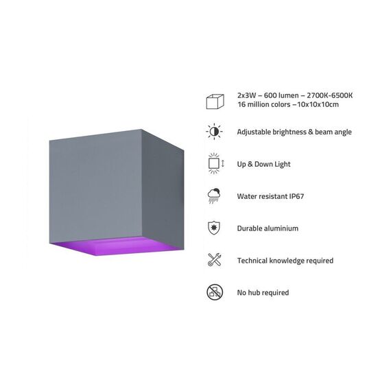 Hombli - Smart Outdoor Wall Light V2, Grey / Electronics
