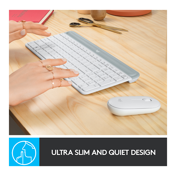 LOGITECH Slim Wireless Keyboard and Mouse Combo MK470 - OFFWHITE - NORDIC / Computers | Techbox