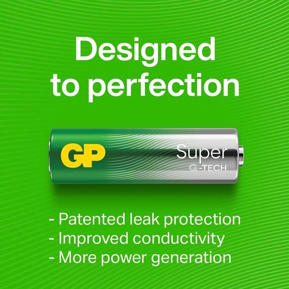 GP - Super Alkaline AA Batteries, 15A/LR6, 1.5V, 12-Pack / Electronics