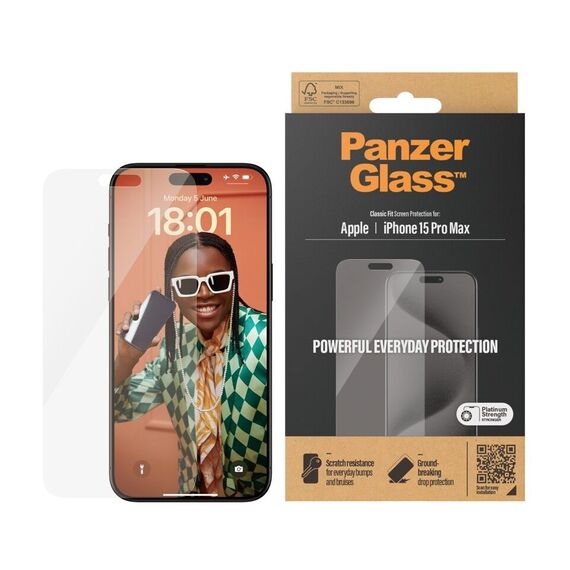 PanzerGlass - Screen Protector iPhone 15 Pro Max - Classic Fit / Electronics | Techbox