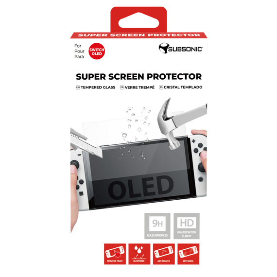 Subsonic Switch Oled Super Screen Protector - Tempered Glass 9H Hd / Nintendo Switch - Nintendo Switch Accessories - Accessories for Consoles - Techbox