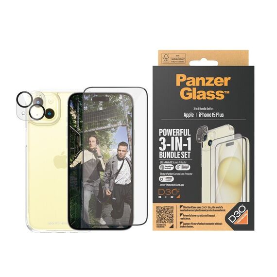 PanzerGlass -  Apple Iphone 15 Plus 6,7 Ultra Wide Fit Bundle + Picture Perfect + Hardcase with D30 / Electronics | Techbox