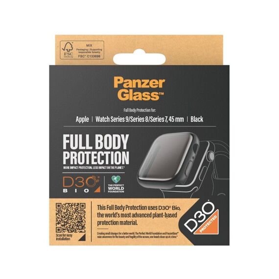 PanzerGlass - FullBody Apple Watch 9 big - Clear with D3O / Electronics - Accessories - Smartwatches & Accessories - Techbox