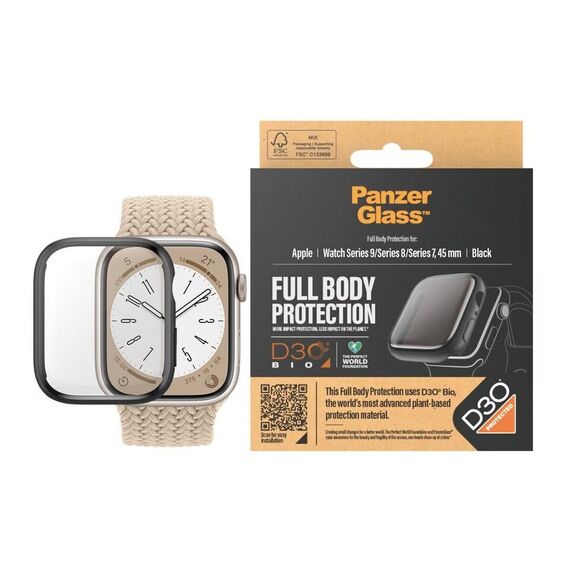 PanzerGlass - FullBody Apple Watch 9 big - Clear with D3O / Electronics - Accessories - Smartwatches & Accessories - Techbox