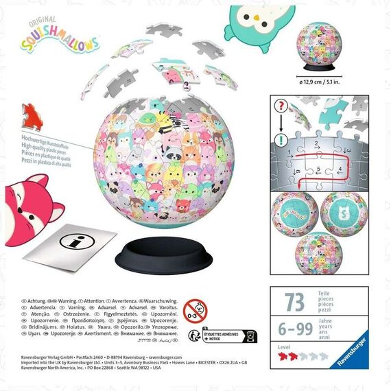 Ravensburger - Puzzle Squishmallows 3D Ball 72p / Toys - Puzzles - Gifts - Techbox