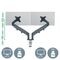 Leitz - Ergo Monitor arm space-saving dual - Dark grey / Computers