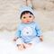 Tiny Treasures - Blue Bear Doll  w/Brown Hair (30543) / Toys