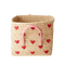 Rice - Small Square Raffia Basket with Handles - Hearts / Baby and Children