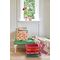 Rice - Small Square Raffia Basket with Handles - Hearts / Baby and Children